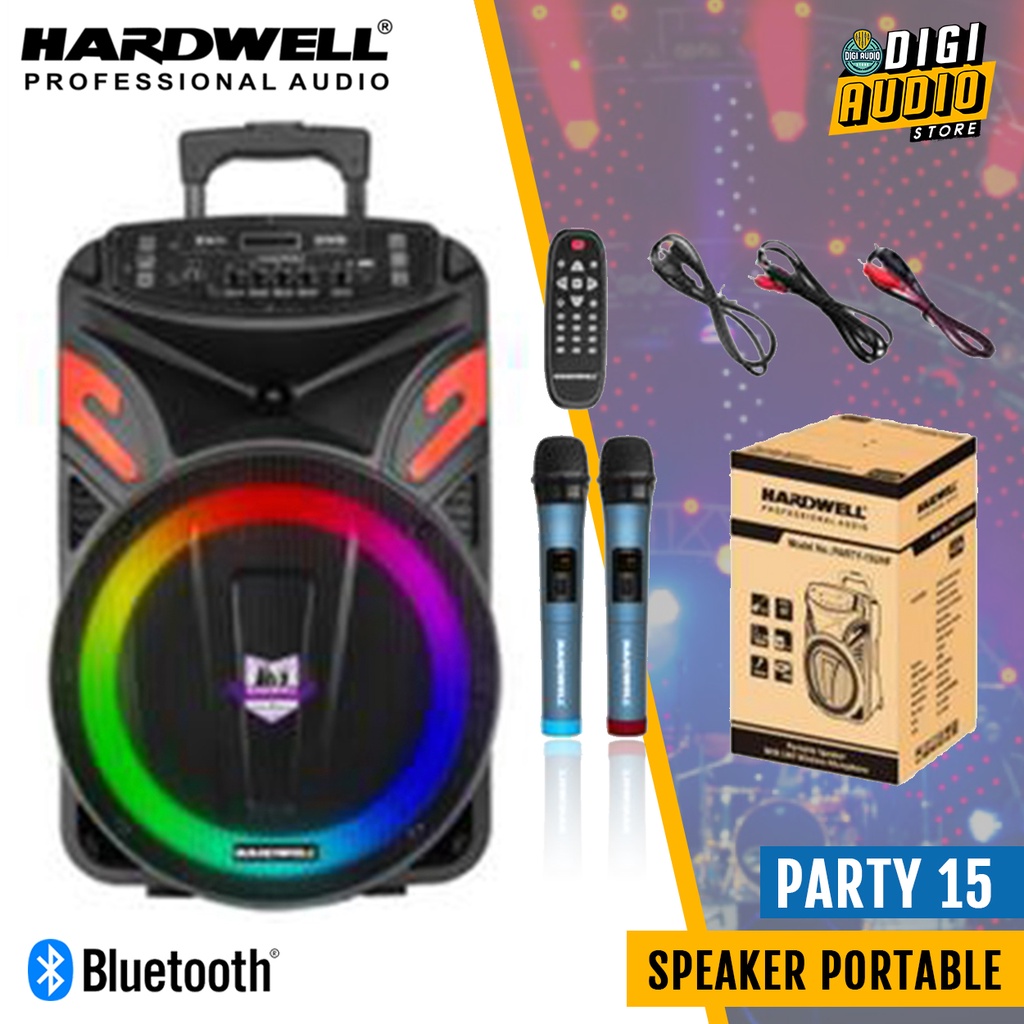 Jual Speaker Bluetooth Portable Plus 2 Mic Wireless Microphone HARDWELL ...