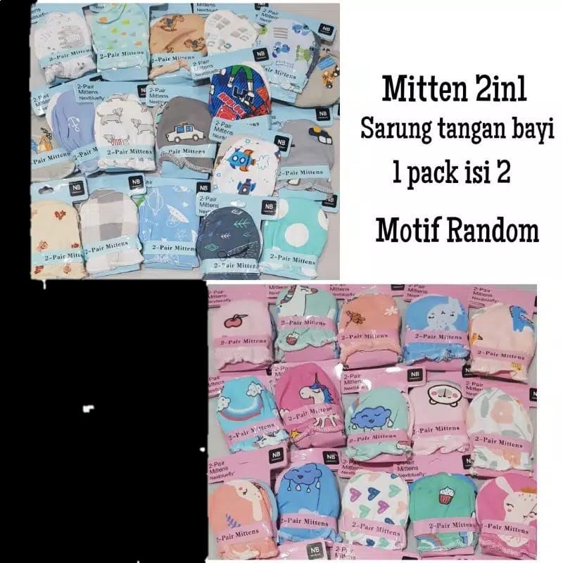 2 Pasang Sarung Tangan bayi Motif lucu Bayi Newborn Kualitas SNI DNW BABY