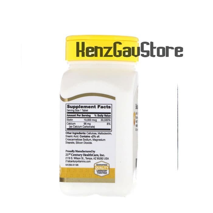 RAMBUT-VITAMIN-SUPLEMEN- BIOTIN 10000 MCG 10,000MCG 21ST CENTURY USA 120 TABLETS -SUPLEMEN-VITAMIN-