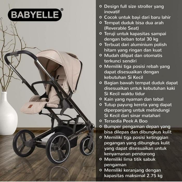 Bayi-Makan-Kursi- Stroller Babyelle S980 Icon Kereta Dorong Bayi - Biru Promo  -Kursi-Makan-Bayi.