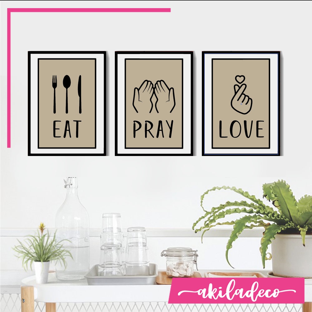 EPL 09 - Hiasan Dinding Dapur Wall Decor Kitchen Eat Drink Love Modern Minimalis