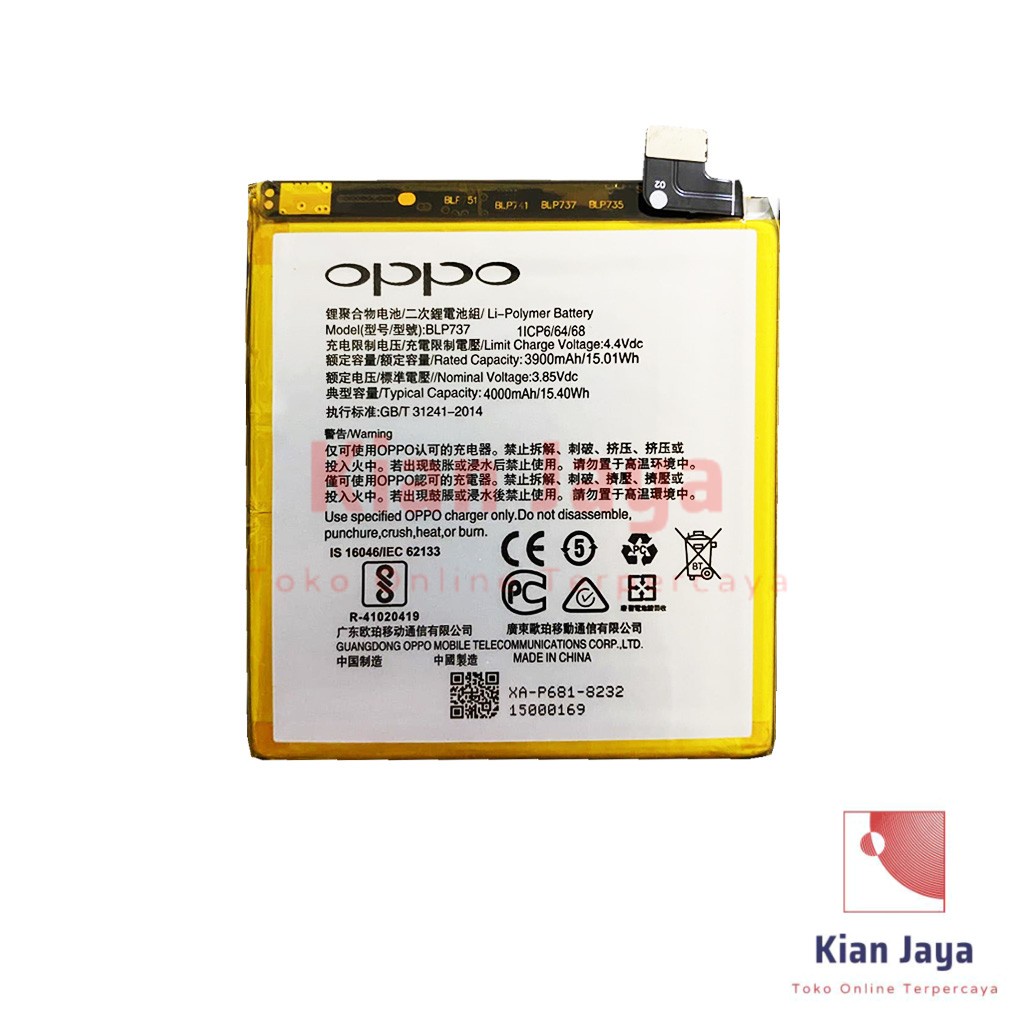 Baterai Oppoo Reno 2F / BLP737 Original OEM Batre Batrai Battery Hp BLP 737 Ori