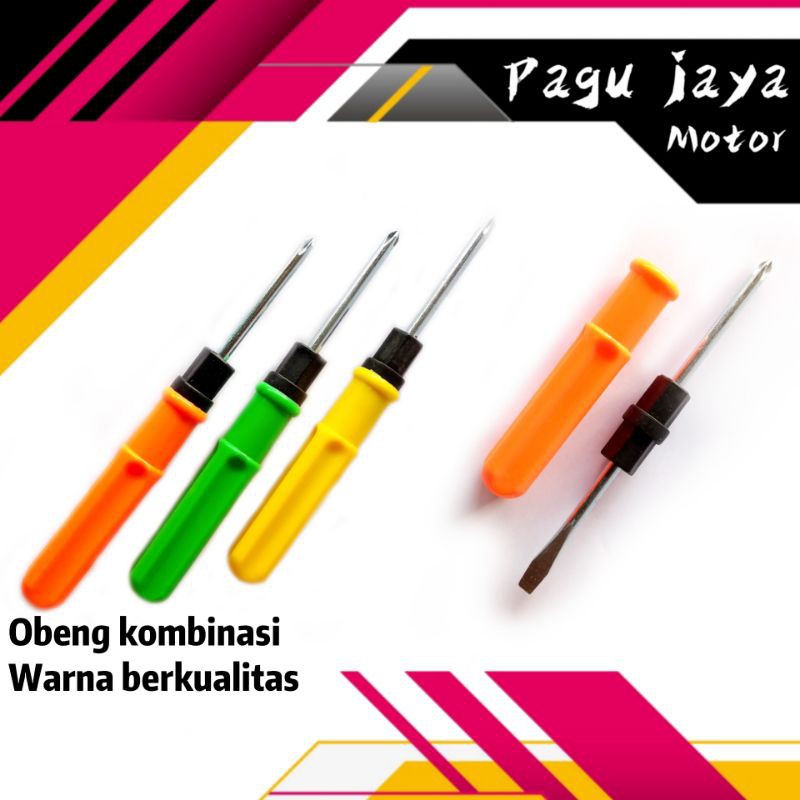TERMURAH Obeng bolak balik kuning screwdriver 2 way