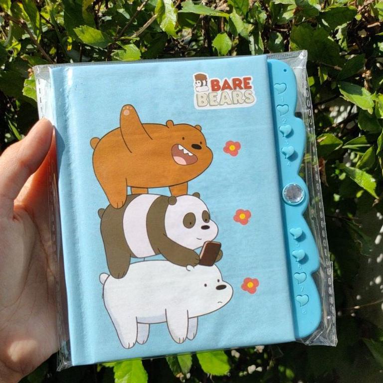 

((W-IVW_✪)) Buku Diary WBB / We Bare Bear Kunci Kode Kecil Note Book Jurnal Lucu Unik-paling laris