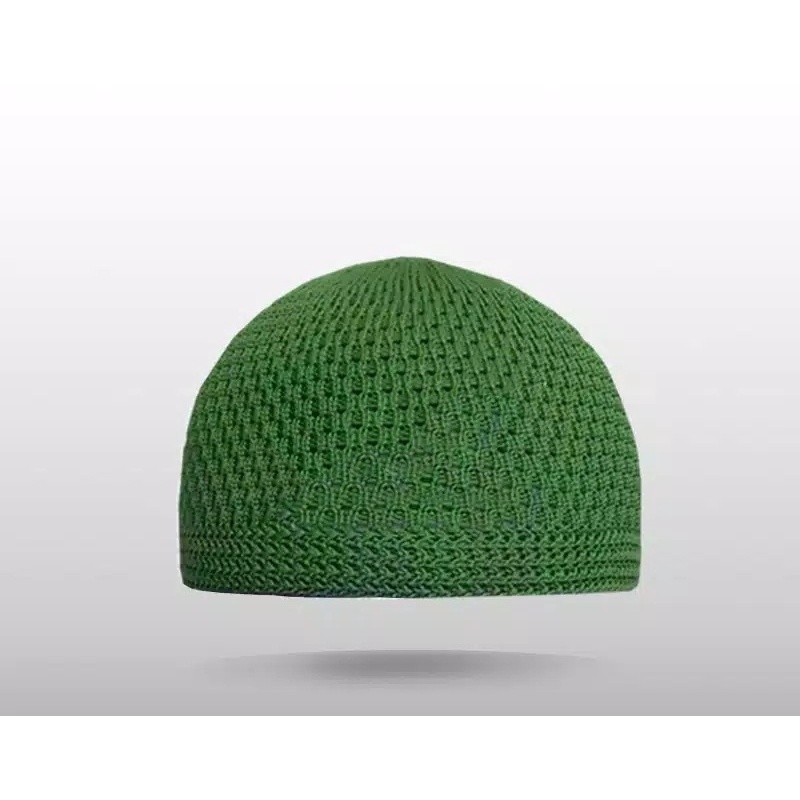 Peci Rajut Dewasa kopiah haji Polos warna hijau