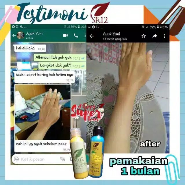 BODY LOTION SR12 MELEMBABKAN MENCERAHKAN DAN ANTI OKSIDAN/ BODY LOTION / LOTION MALAM / BODY CARE