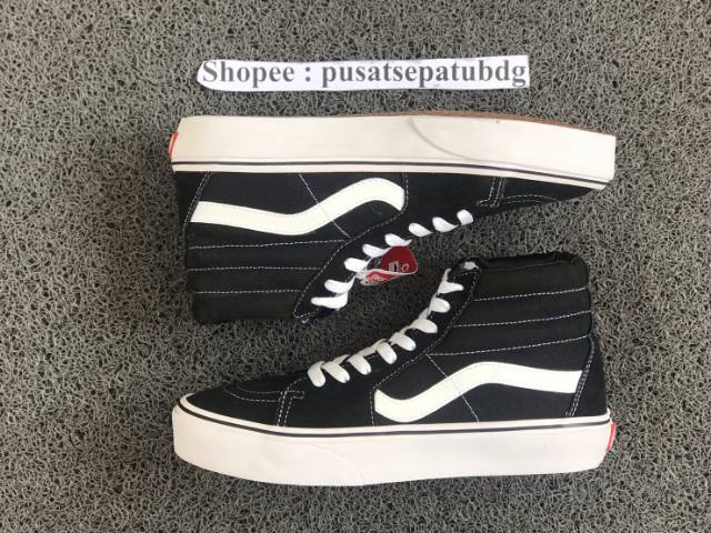 VANS SK8 HIGH BLACK WHITE WAFFLE DT