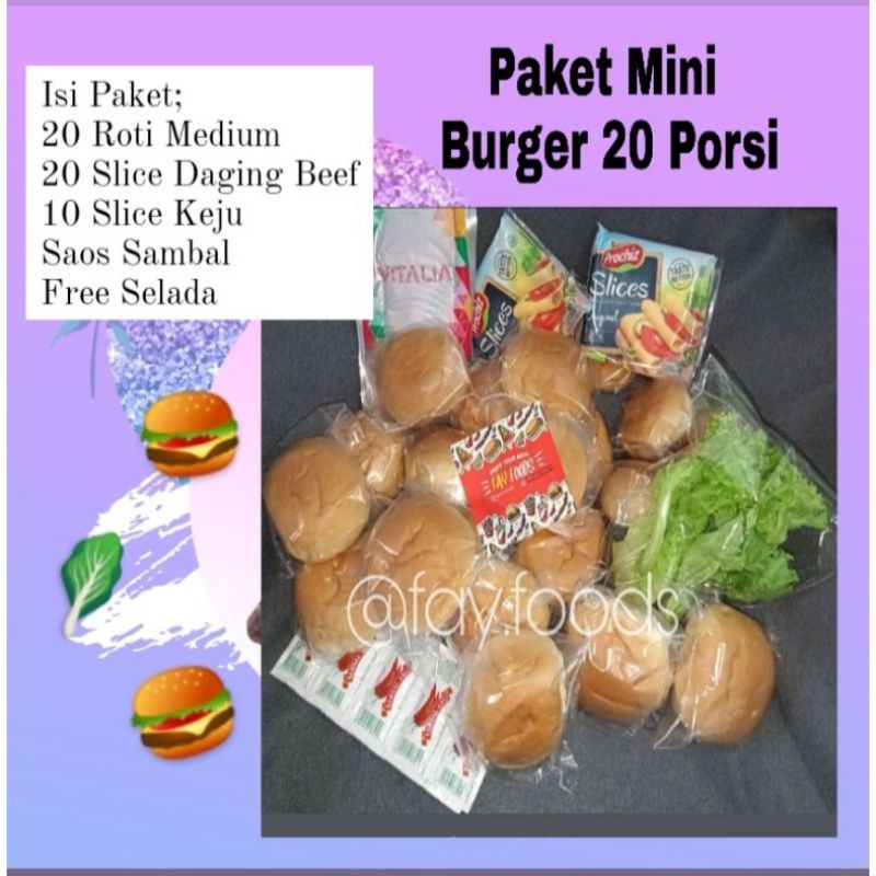 

Paket Burger Mini Beef 20 Porsi Komplit