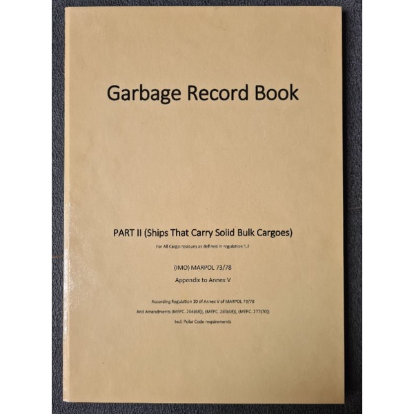 

Garbage Record Book Part II