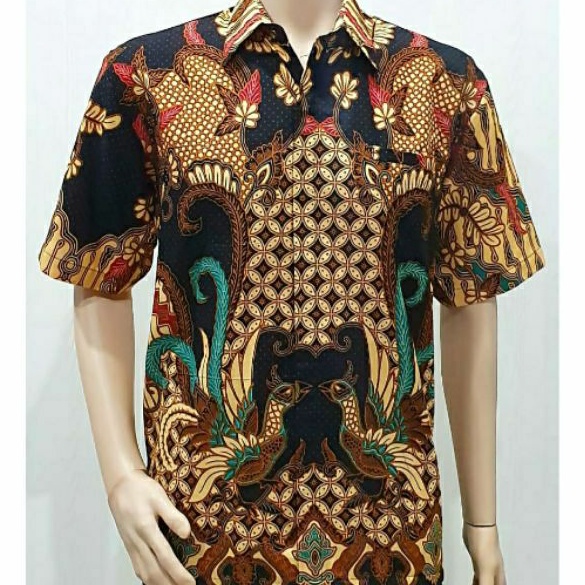 Kemeja Batik Pria Big Size 4L-5L Lengan Pendek Atasan Formal Hem Batik Jumbo Ukuran Besar PRG BRG-Ck