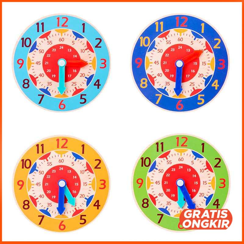 Mainan Anak Montessori Clock Hour Minutes Children Toy - SZ0916