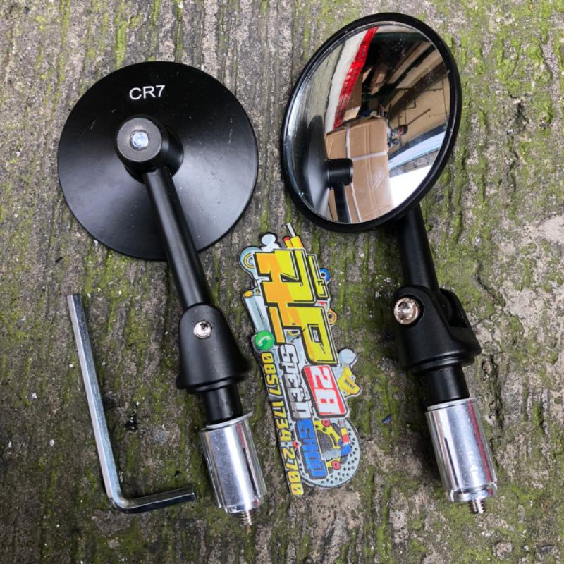 SPION JALU BAR END BULAT KACA BENING DATAR DAN CEMBUNG UNIVERSAL VESPA MATIC NMAX LEXI AEROX MIO DLL