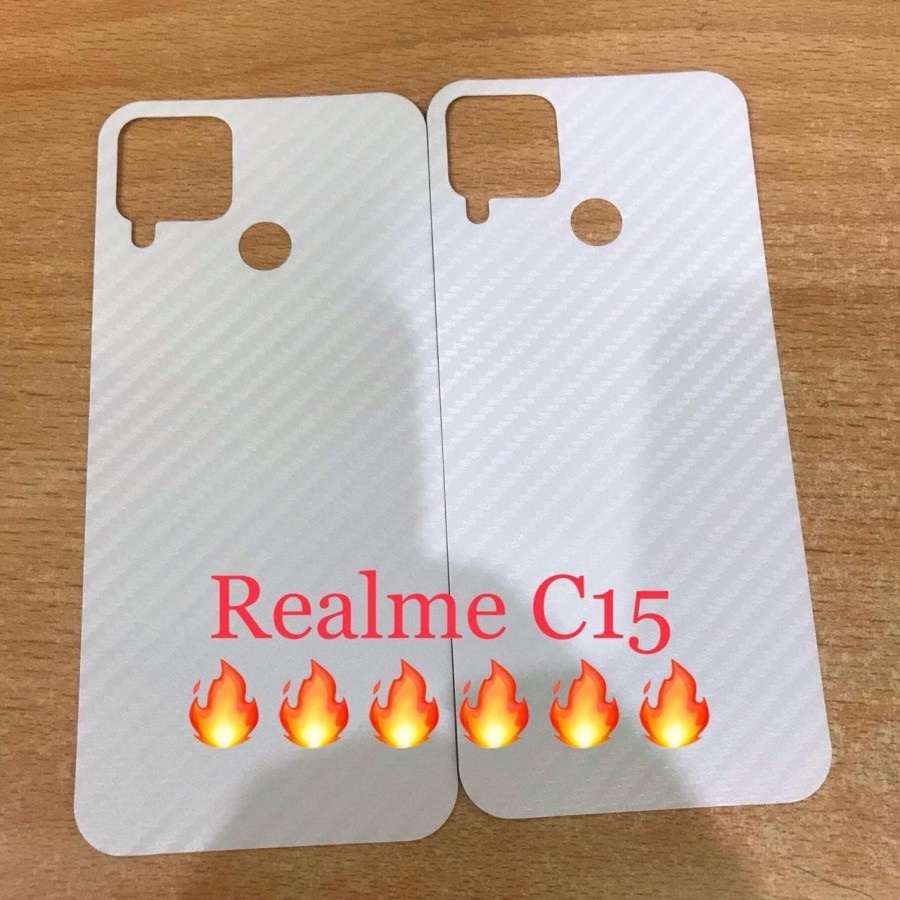 Skin Carbon Realme c15 - Back Skin Handphone Protector