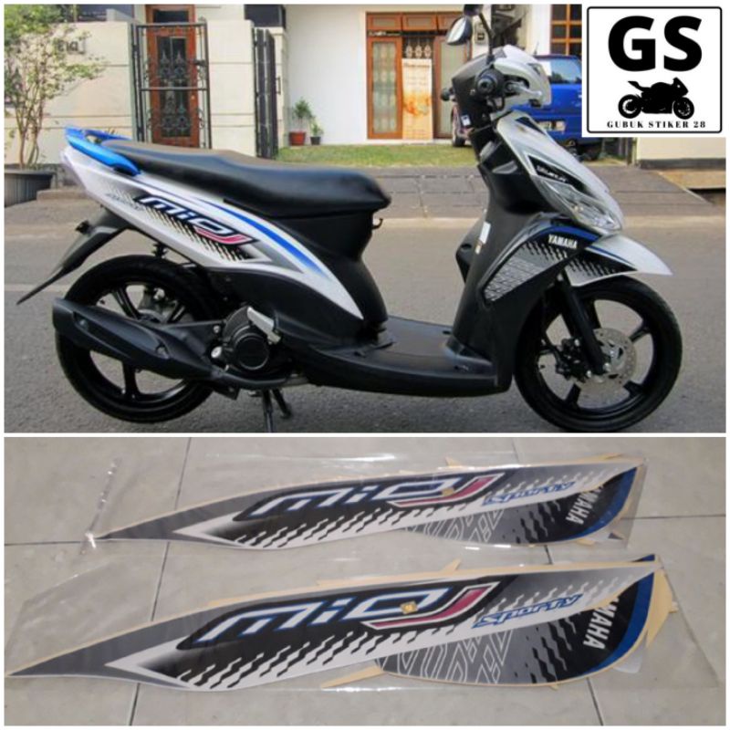 STRIPING STIKER LIS BODY MOTOR YAMAHA MIO J 2013 PUTIH