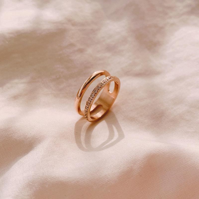 [ RESTOK / TERLARIS ] Cincin Titanium Mini Korea Wanita Fashion CK053 rose gold simple elegant