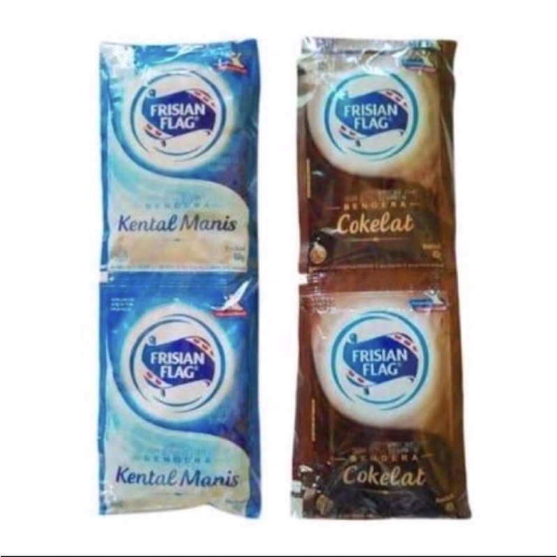 

FrisanFlag Kental manis Sachet Putih Cokelat 40 gr | Susu Sachet saset