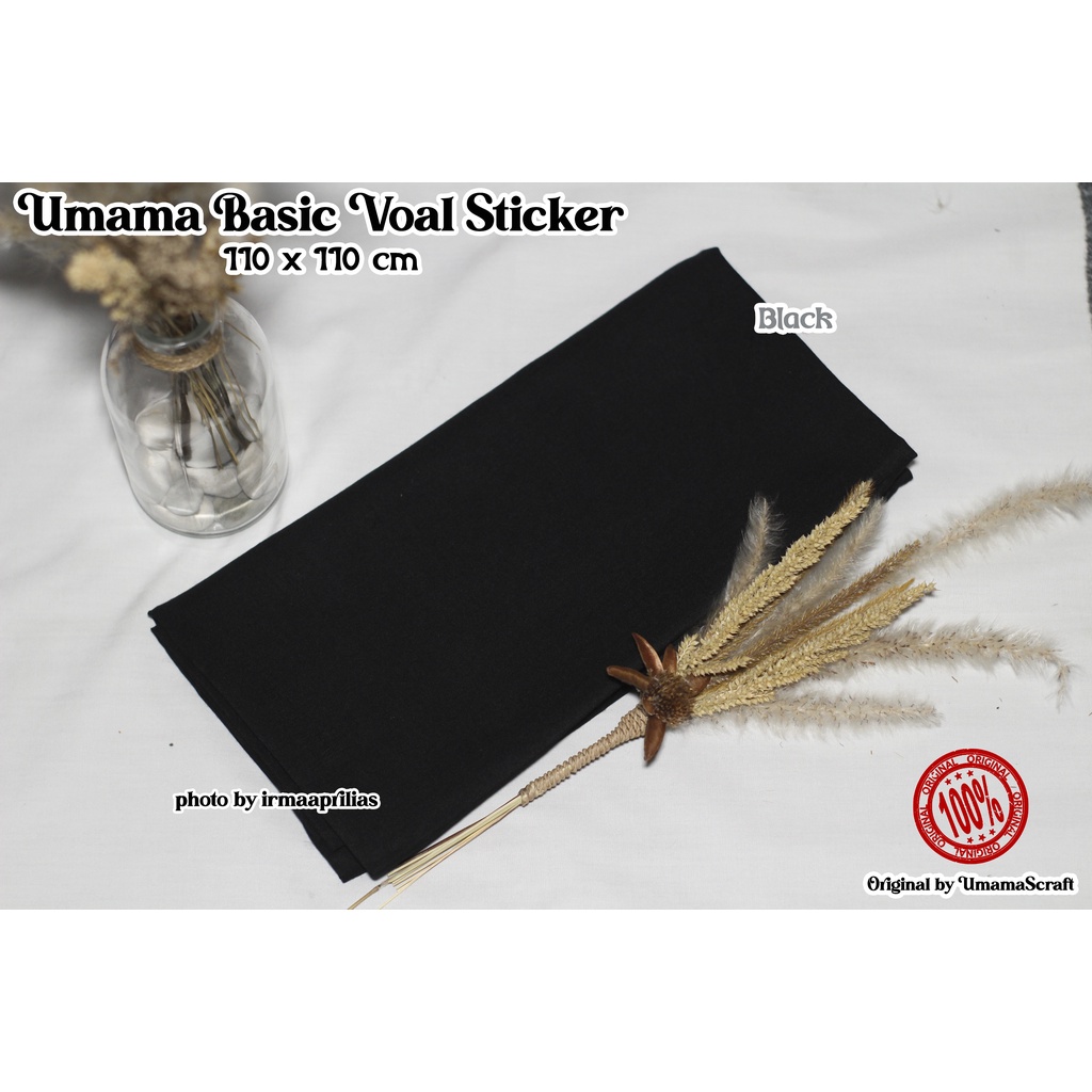 Hijab Basic Voal Umama Jilbab Segi Empat Polos Umama Kerudung Polos Segi Empat Part 2-BLACK