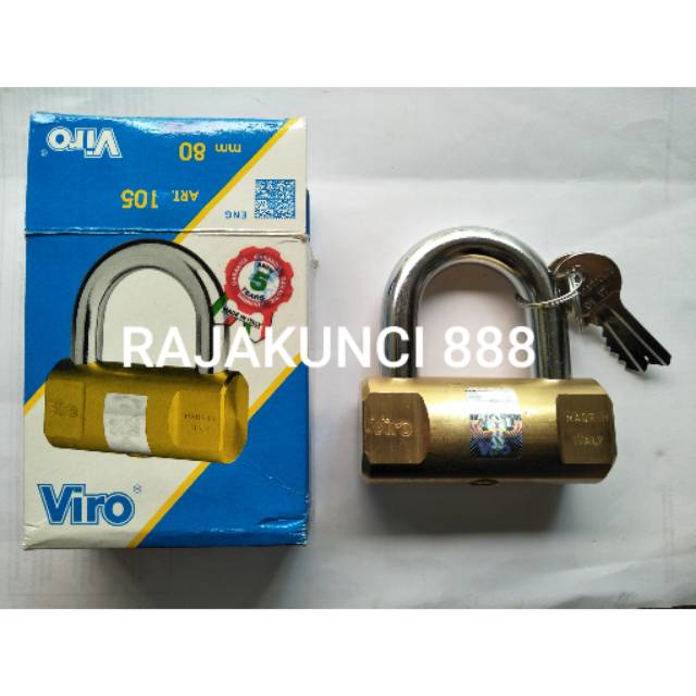 Gembok VIRO 80mm bantal 105 / Gembok VIRO 80mm bulat / Gembok VIRO 80mm ITALY