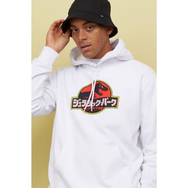 H&M HOODIE JURASSIC PARK WHITE