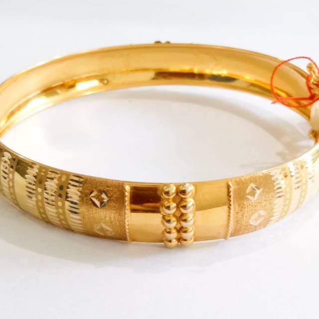 Gelang Emas Asli model flower zirkon