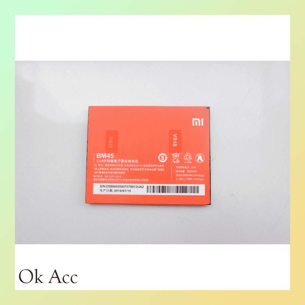 Battery Baterai Xiaomi Redmi Note 2/BM 45/BM45/BM-45