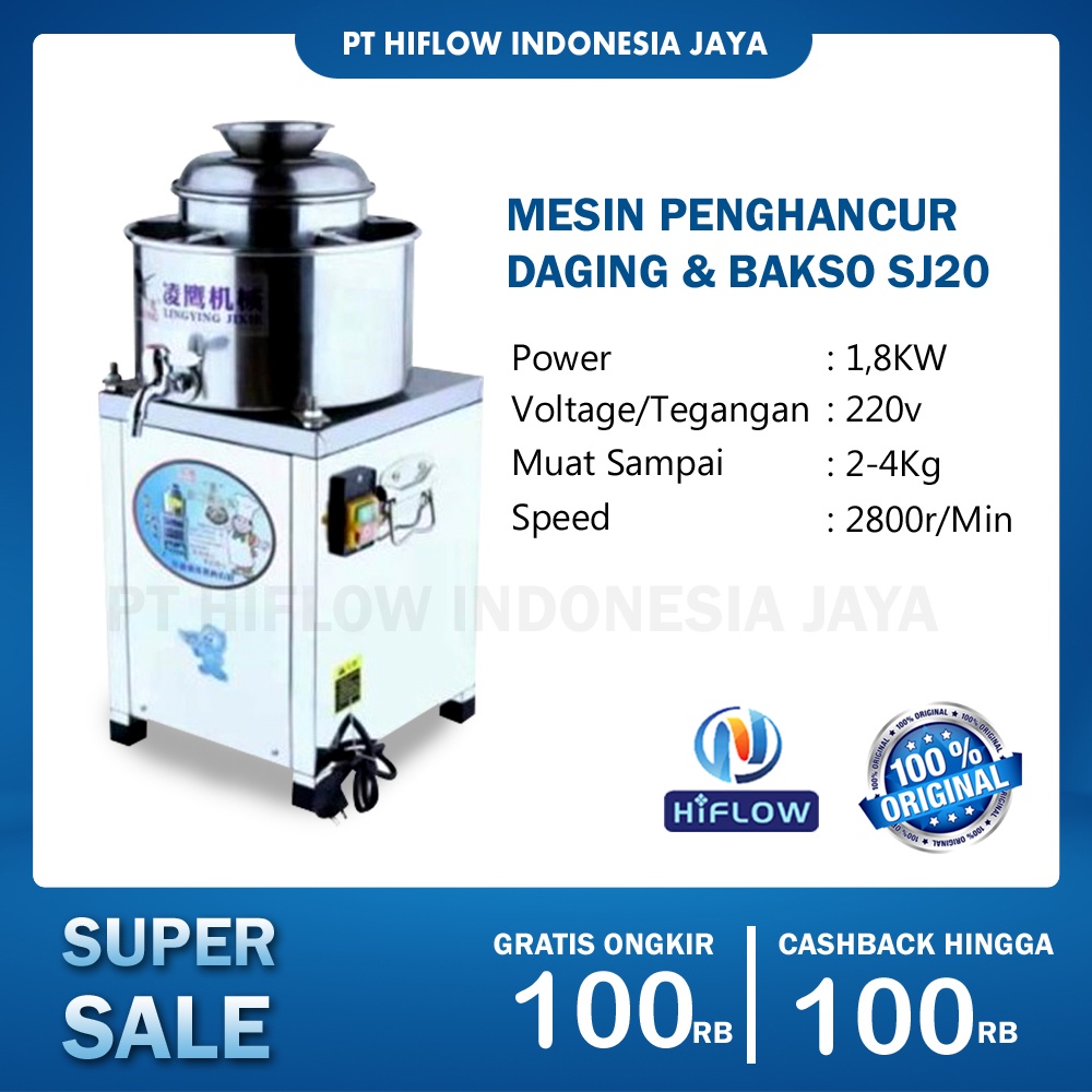 Mesin pembuat bakso / Mesin penggiling daging / Mesin Adonan Bakso Daging Meat Mixer Stainless Stell
