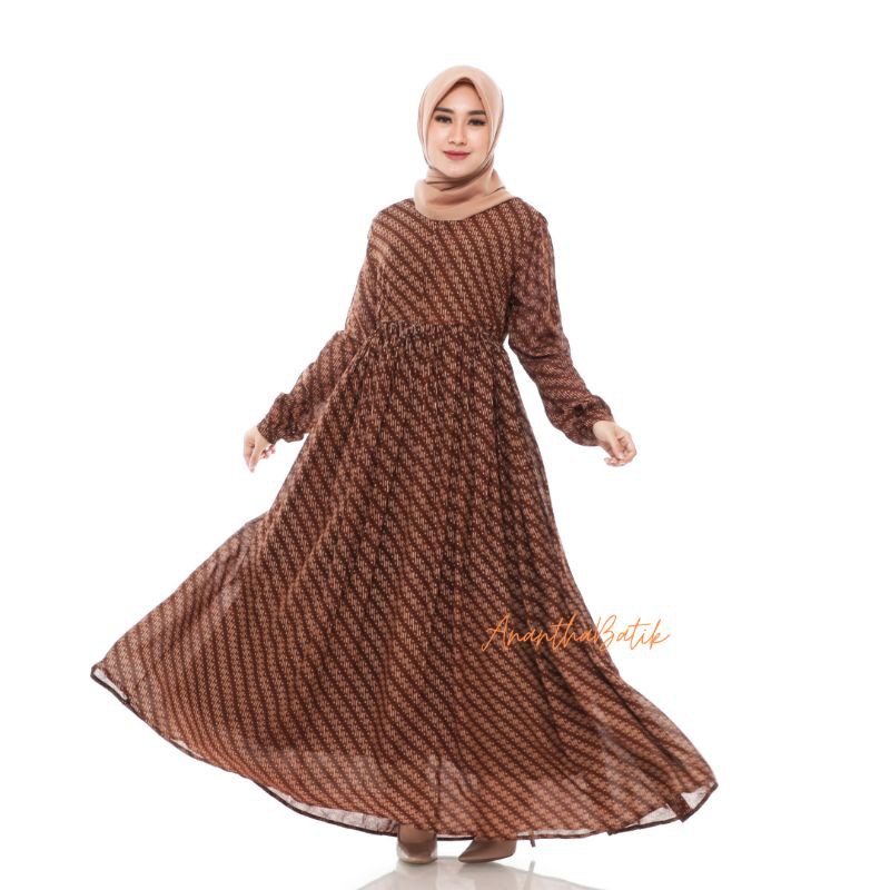 Gamis Batik. Gamis Batik Modern. dress batik . longdress batik. gaun batik