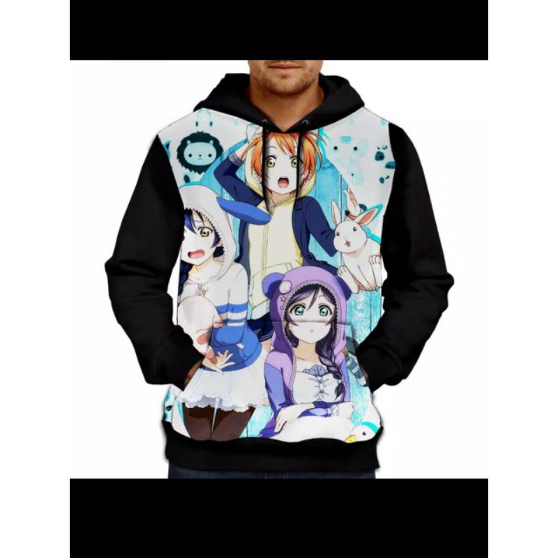 jaket Hoodie 3D Fullprint Anime Love A Live