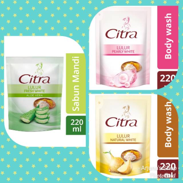 Citra Skin Lightening Bodywash Lulur Natural Pearly Fresh White Refill 220ml Indonesia