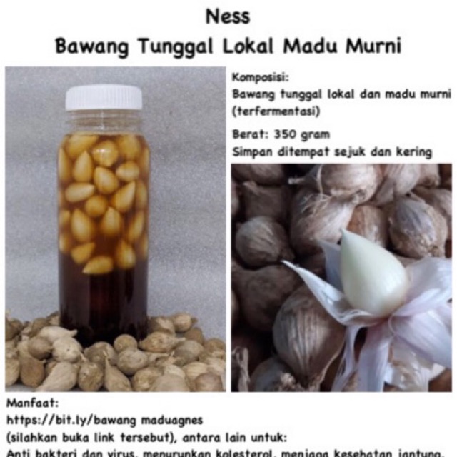 

Ness Bawang Tunggal Lokal Madu Murni (Berat: 350 gram)