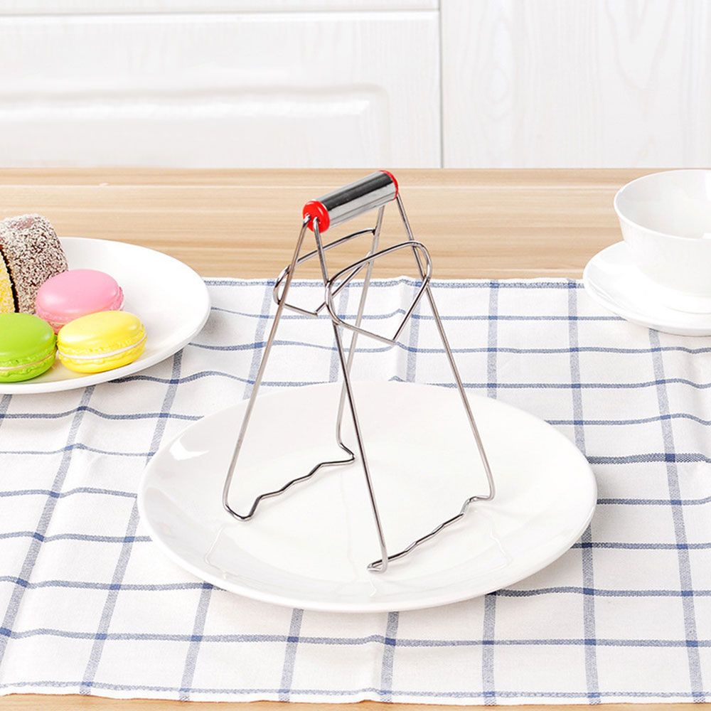 PREVALENT Foldable Plate Gripper Non-slip Holder Anti-Scalding Clip Pot Steamer Lifter Kitchen Tools Anti-Hot Dish Bowl Clamp