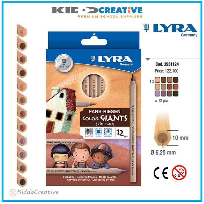 

LYRA GIANTS PENCIL SKIN TONES 12 COLOR