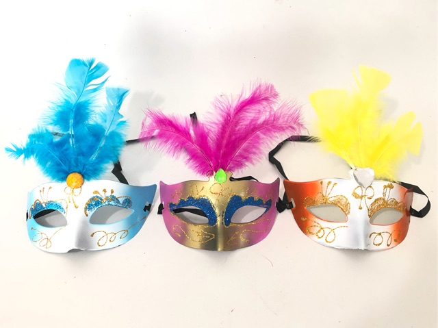 Topeng Bulu Polos (banyak warna) /Topeng Pesta/ Masquerade