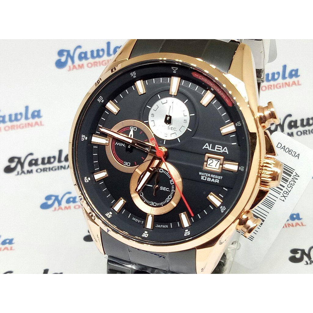 Alba Quartz AM3576X1 Chronograph Rose Gold - Jam Tangan Pria AM3576