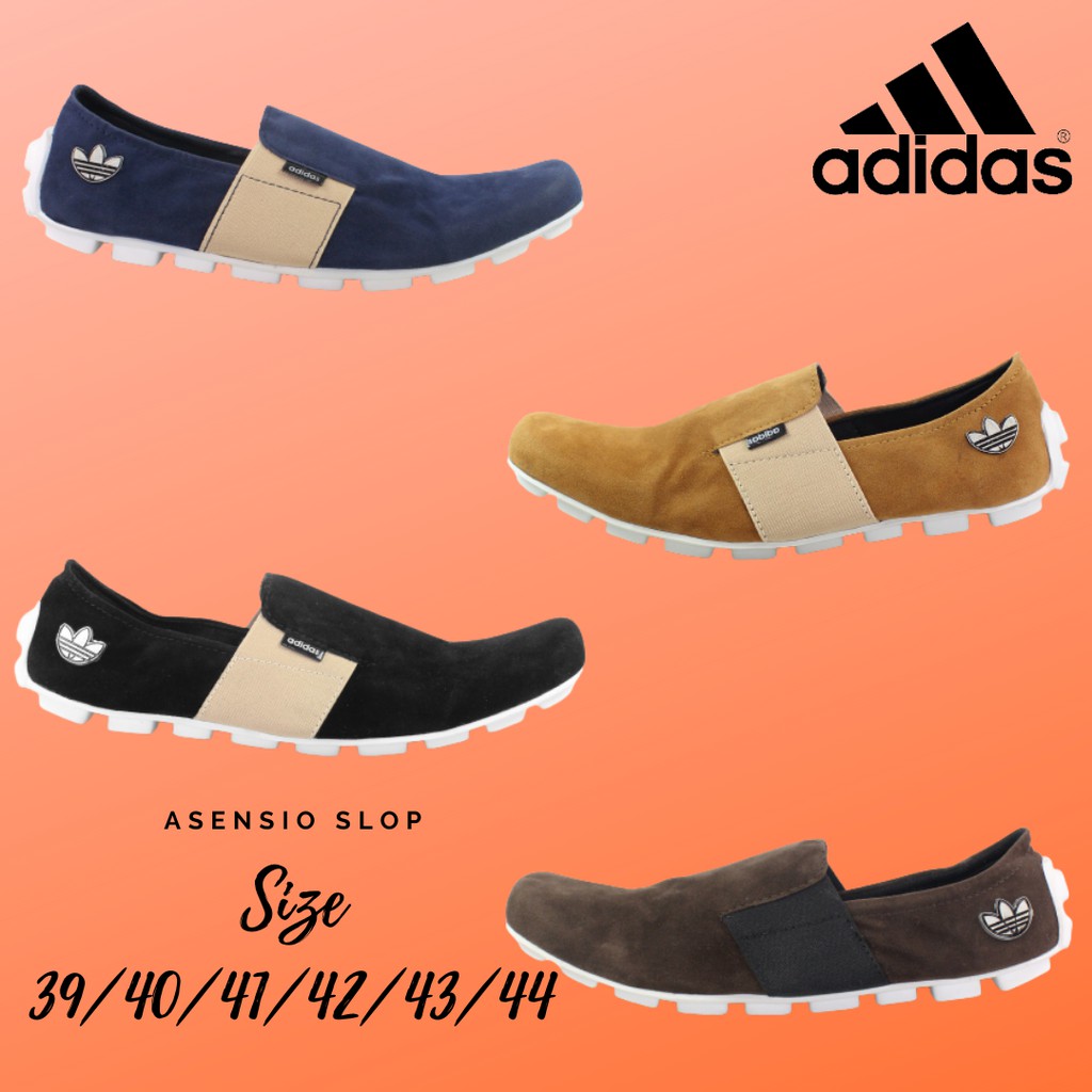 Bayar di tempat!!Sepatu Slop Sepatu Pria Adidas Asensio Slop Suede Formal Casual Kerja Mocasin Keren