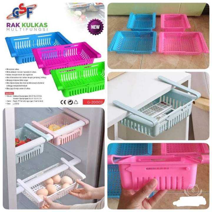 RAK KULKAS MULTIFUNGSI STORAGE BOX KULKAS ORGANIZER SLIDING GSF 20002 / RAK KULKAS GSF 20002