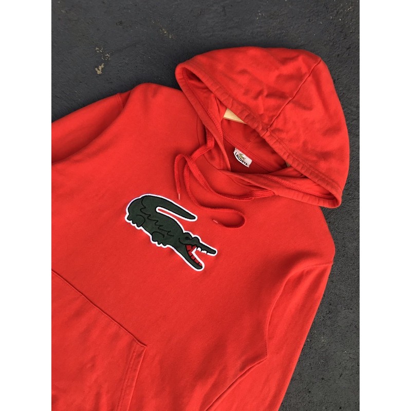 Hoodie Lacoste Merah Bata
