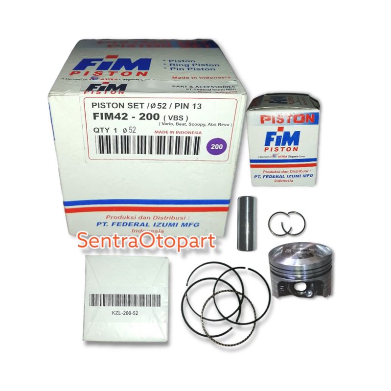 Piston seher kit beat scoopy spacy karbu injeksi stater kasar oversize 200 fim