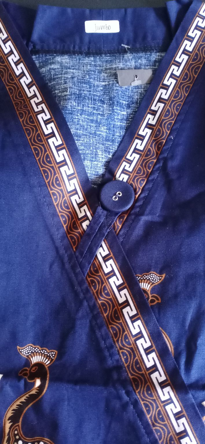 Atasan Blouse Batik Wanita Lengan Panjang Model Kimono Bahan Katun Stretch, 262 Ara#