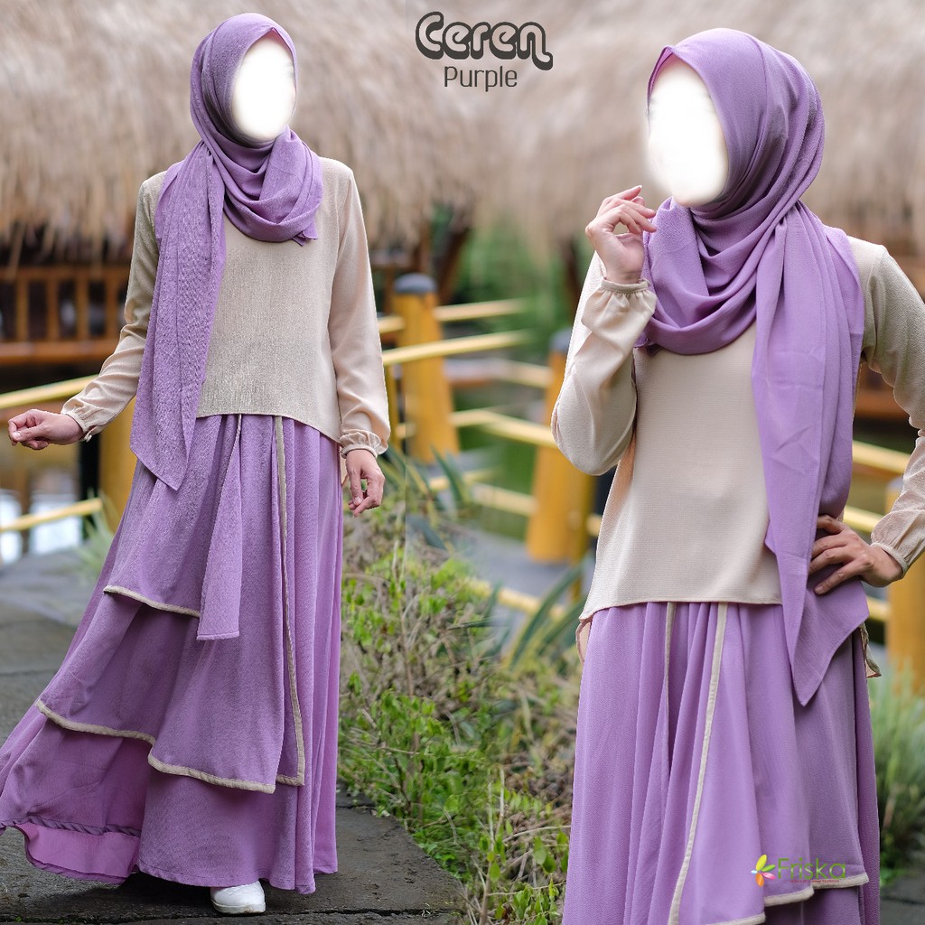 CEREN BY FRISKA GAMIS / DRESS KHIMAR NEW TERMURAH PAKAIAN WANITA SET SHOPEE MALL RUMAHZAHIRAH