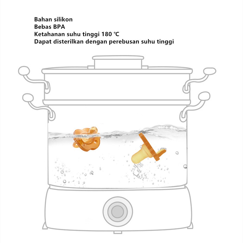 Dot bayi / putting bayi/empeng bayi silikon lembut/kompeng bayi 0 6 bulan dengan rantai dan Kotak（C 79）