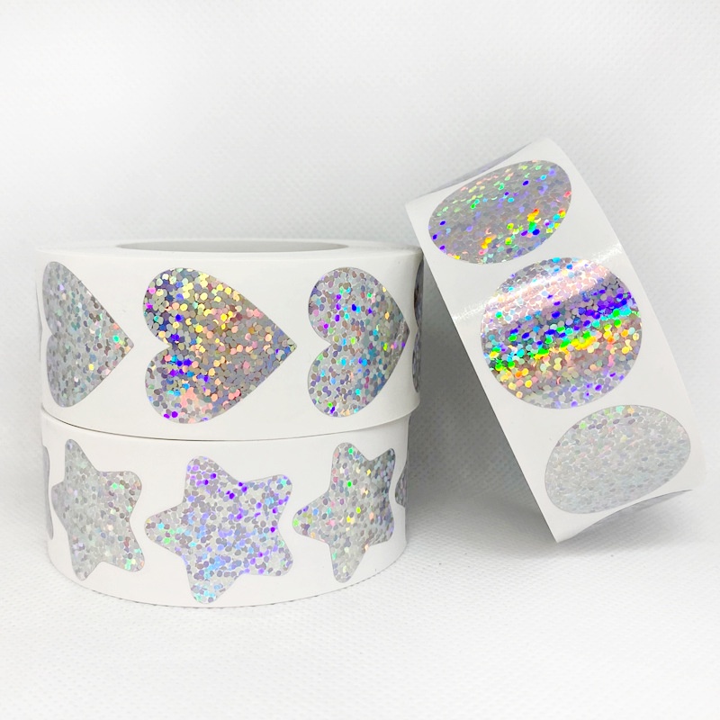 

50pcs Holographic Seal Sticker Stiker Holo untuk Online Shop Packing Label Sticker Packaging Seal Segel