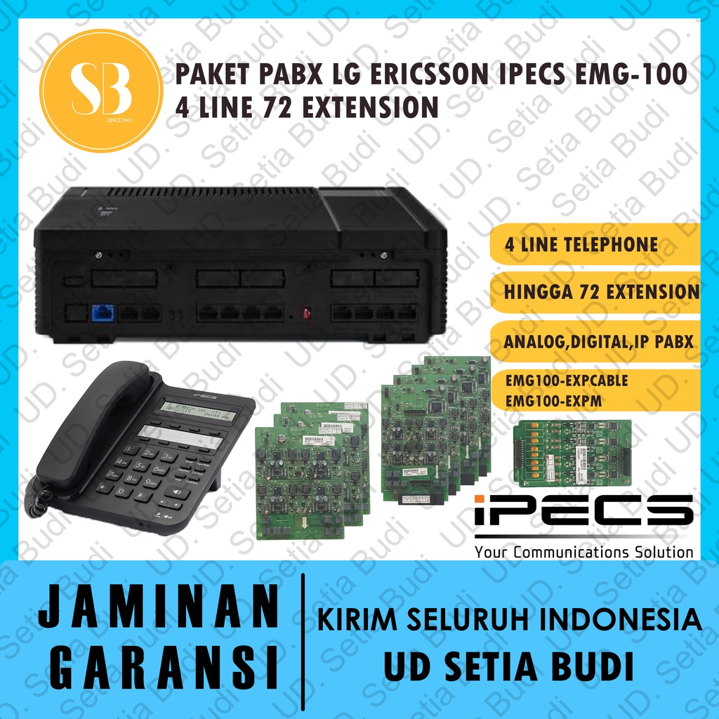 PABX LG Ericsson iPecs eMG100 Kapasitas 4 Line 72 Ext + Key Telephone