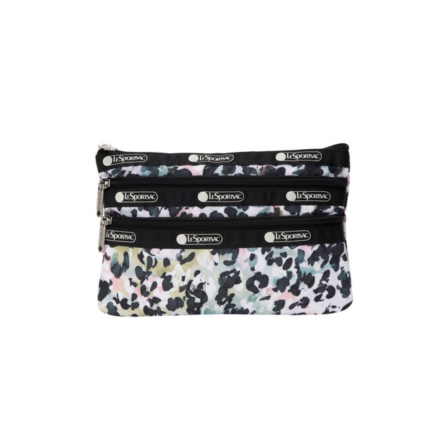 LeSportsac 3-ZIP COSMETIC In CHARMING CHEETAH L7158E446F21