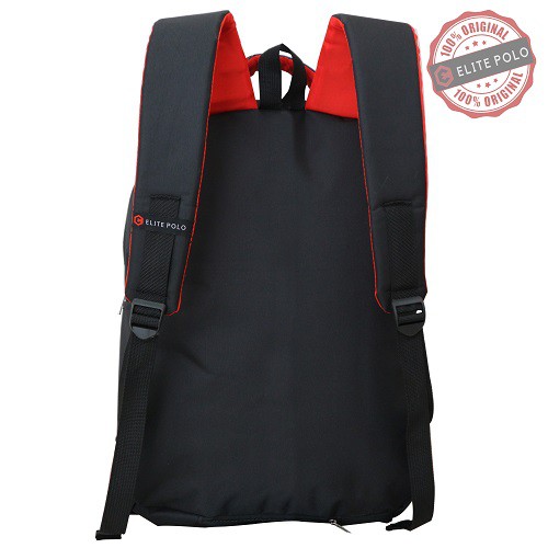 Tas Ransel Punggung Pria Backpack Nyaman Elite Polo Hitam Original
