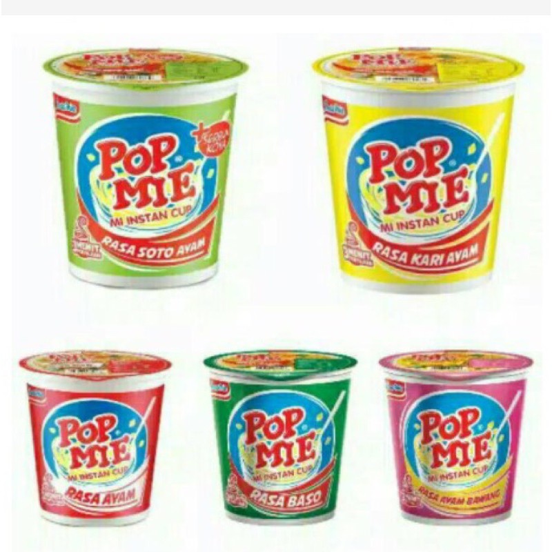 

Pop mie Baso/ Ayam/ Soto Ayam/ Ayam Bawang/ Kari ayam