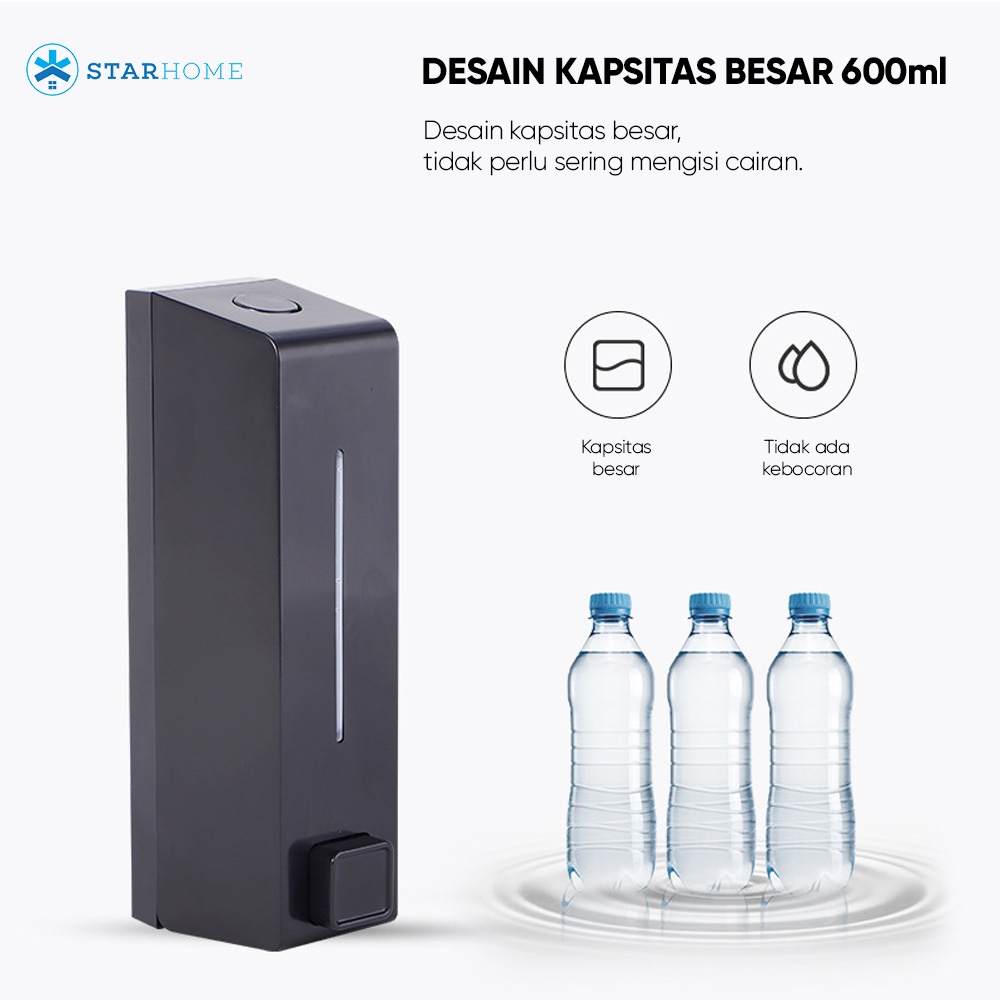 Dispenser Sabun Cair Sanitizer Gel StarHome 600ml Tempat Sabun Cair Soap Dispenser Hand Sanitizer AH002