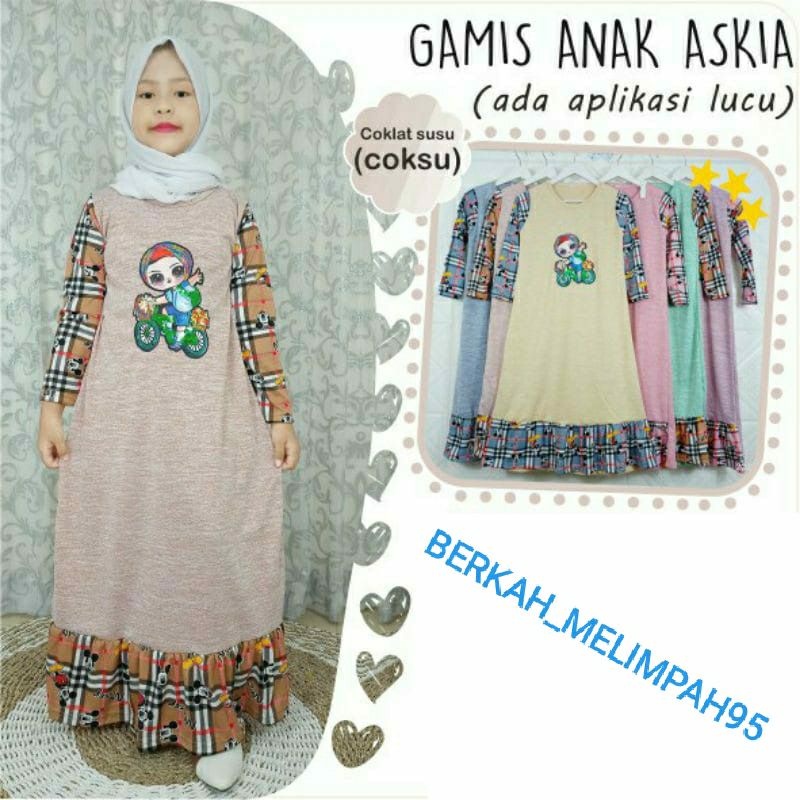 Baju Gamis Anak Perempuan Muslimah Rempel Bawah