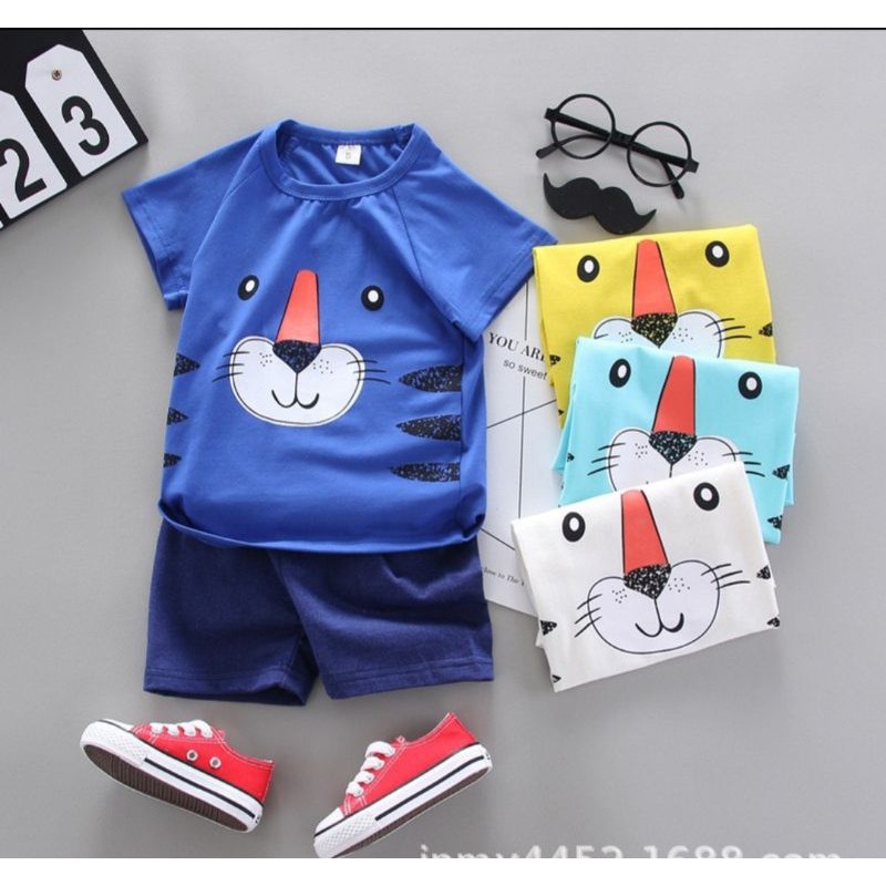 Mamamoli Baju setelan kaos anak laki laki / bayi / baby import/impor lucu mouse mm28