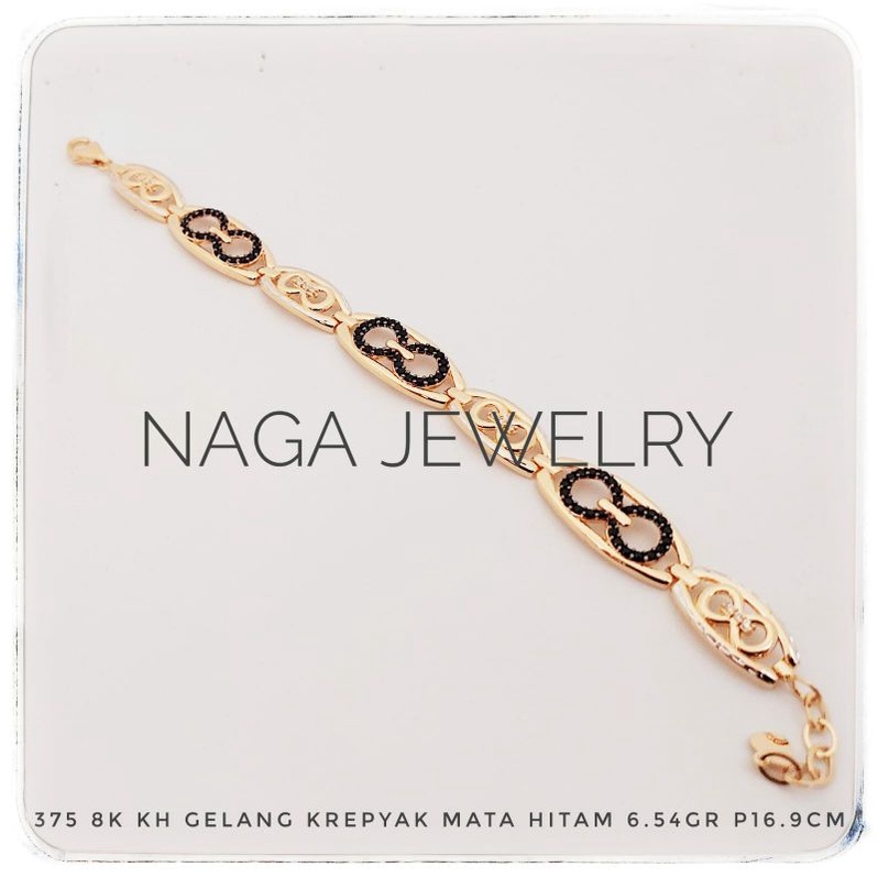 GELANG KREPYAK MATA HITAM EMAS 375